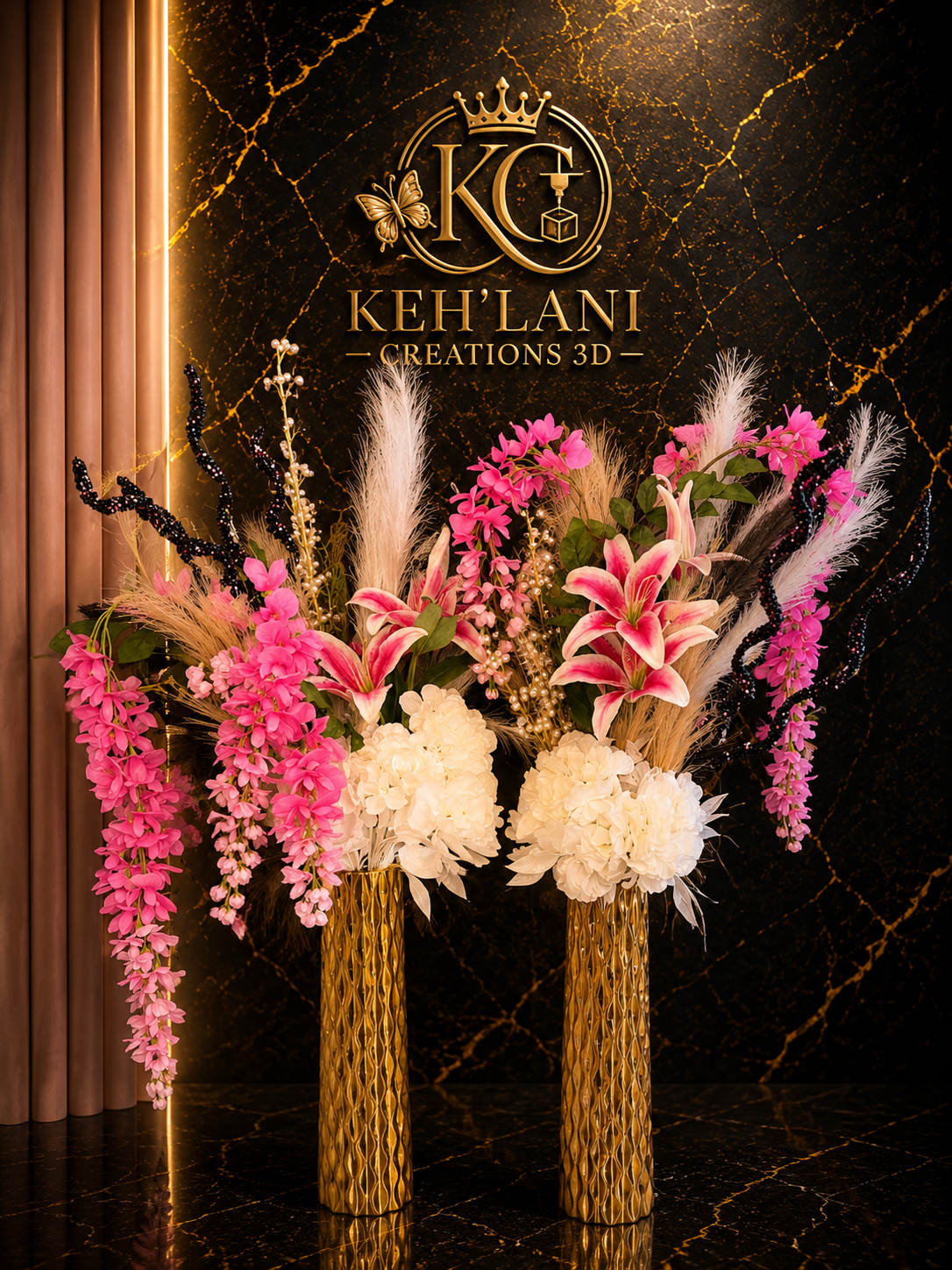 Custom Floral Floor Stand Vase