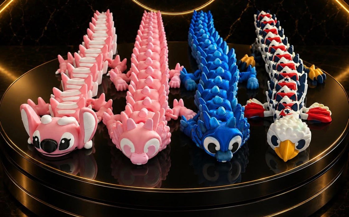 3D Sensory Fidget Figures — Dragons, Snakes & More