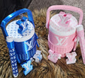 Blue and pink luxury designer-inspired 3D printed koozie cups
