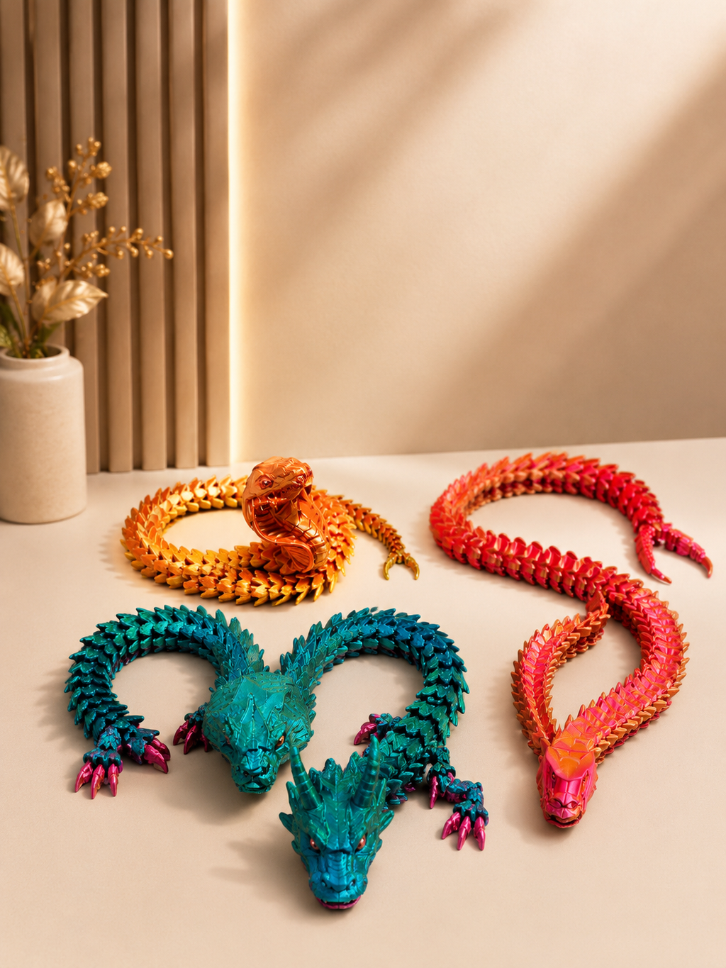 3D Sensory Fidget Figures — Dragons, Snakes & More